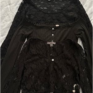 Black lace tops